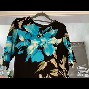 London Times floral short sleeve sheath dress